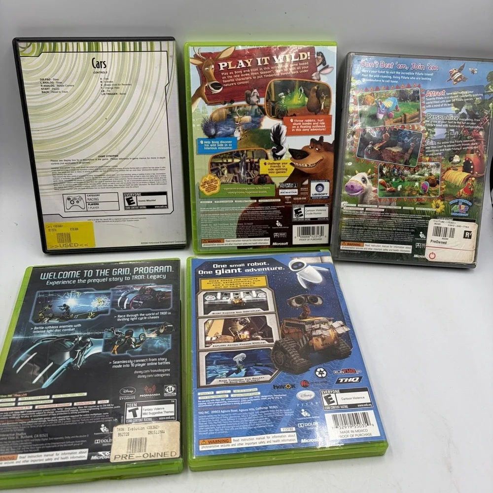 Xbox 360 Family Games Wall-E Cars Tron Viva Piñata Open Season Disney